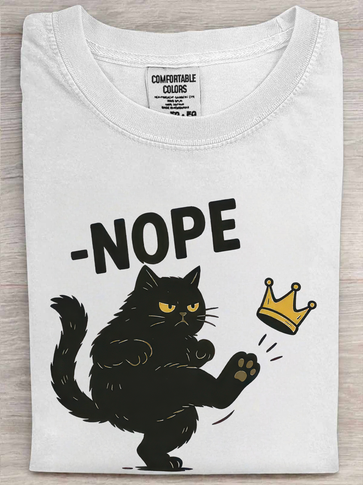 Black Cat Nope T-Shirt Funny Cat Clothing Funny Meme Sarcastic Gifts For Women