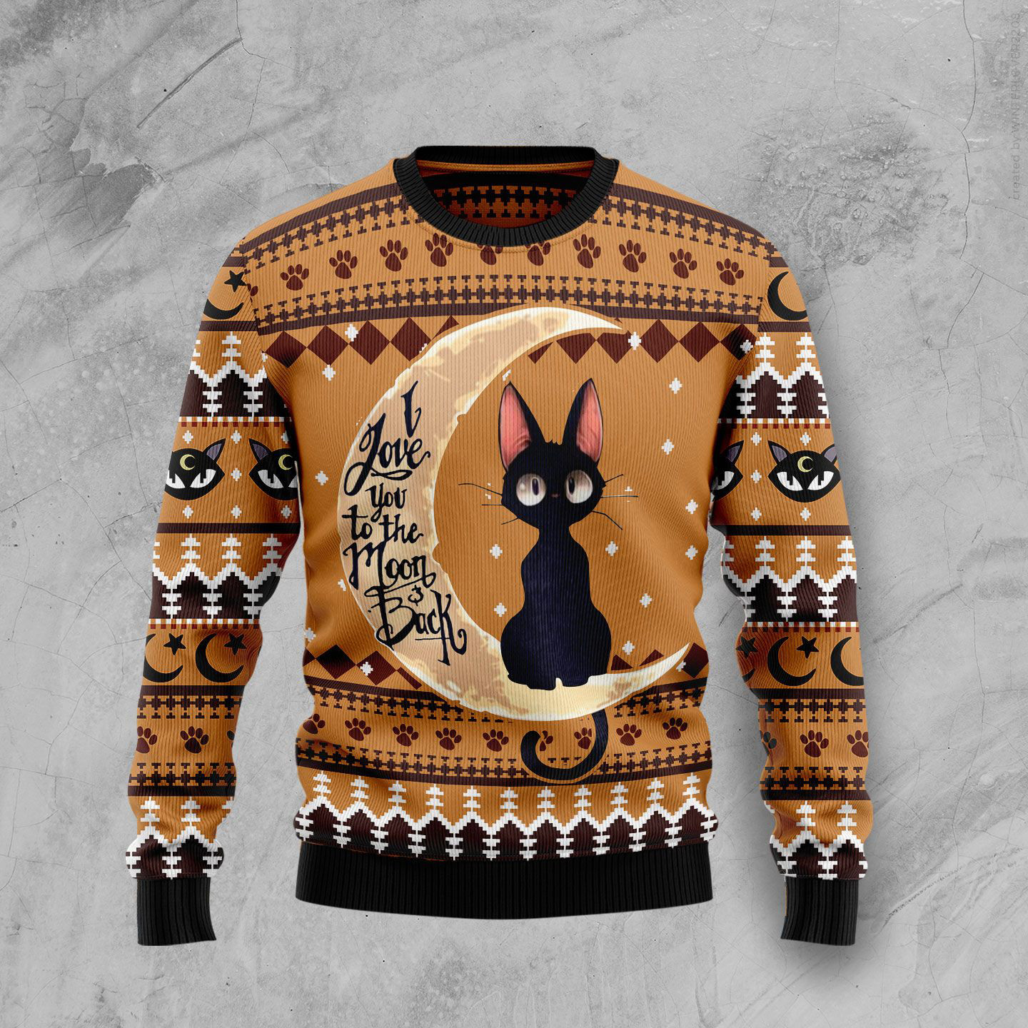 Black Cat On The Moon Ugly Christmas Sweater Cute Christmas Sweaters Gifts