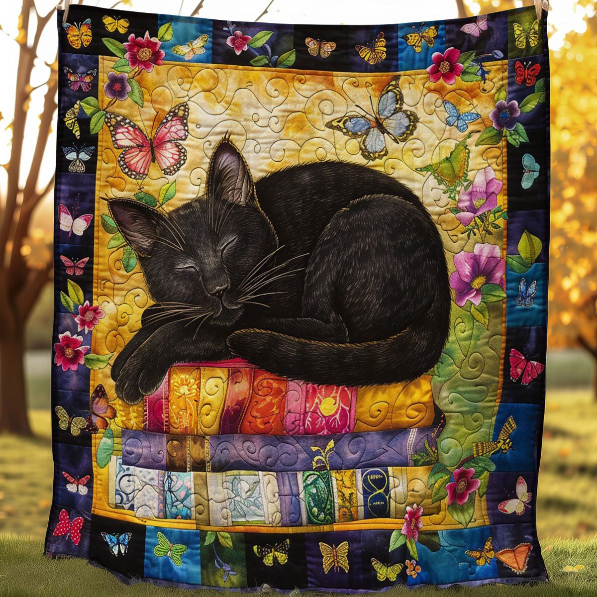Black Cat Sleep Quilt Blanket Throws And Blankets Special Birthday Gifts For Dad