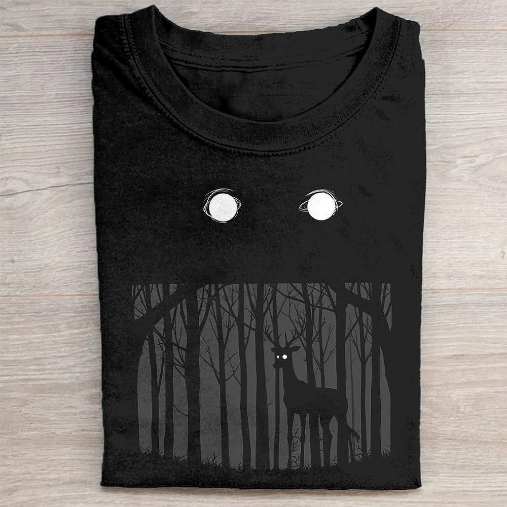 Black Forest Deer Graphic T-Shirt Nature Wildlife Tee