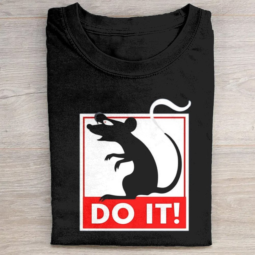 Black Graphic T-Shirt With Dragon And Do It Slogan Stylish Casual Wear Tee