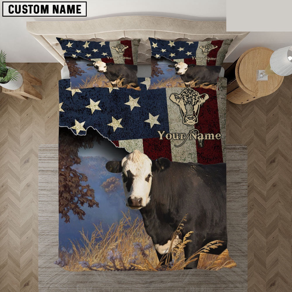 Black Hereford America Customized Name Bedding Set Thoughtful Wedding Gifts