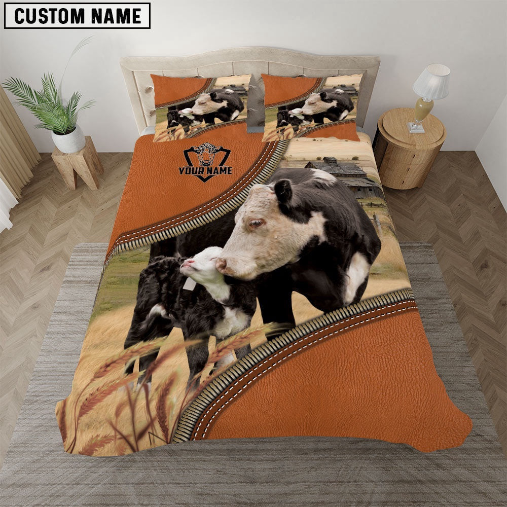 Black Hereford On The Farm Customized Name Bedding Set Thoughtful Wedding Gifts