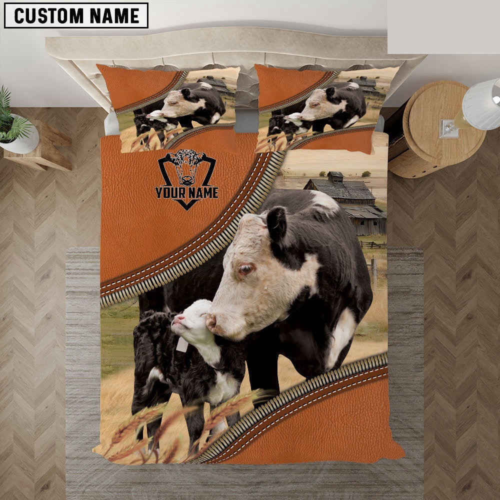 Black Hereford On The Farm Customized Name Bedding Set Thoughtful Wedding Gifts