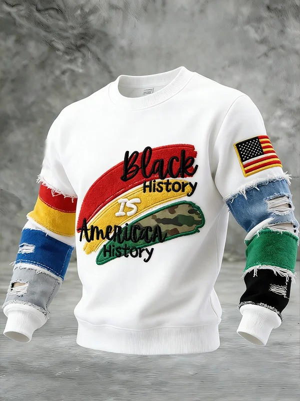 Black History Is America's History Sweatshirt Men Colorblock Art Best Gift