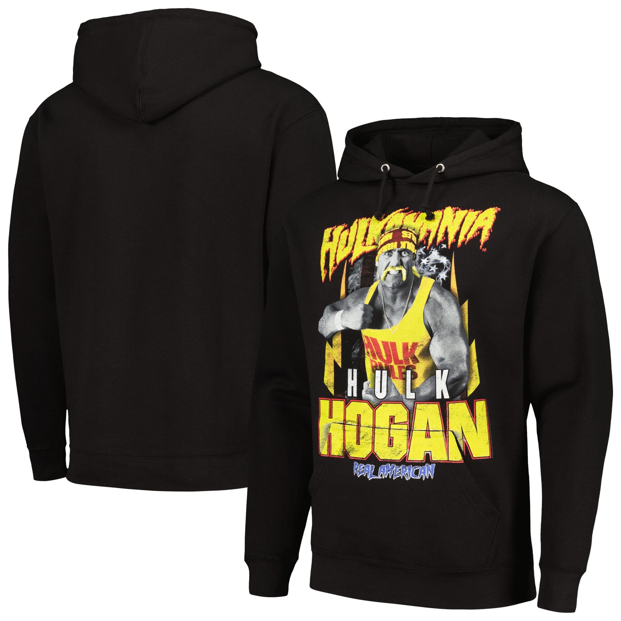 Black Hulk Hogan Real American Fleece Pullover Hoodie Hulk Hogan Merch