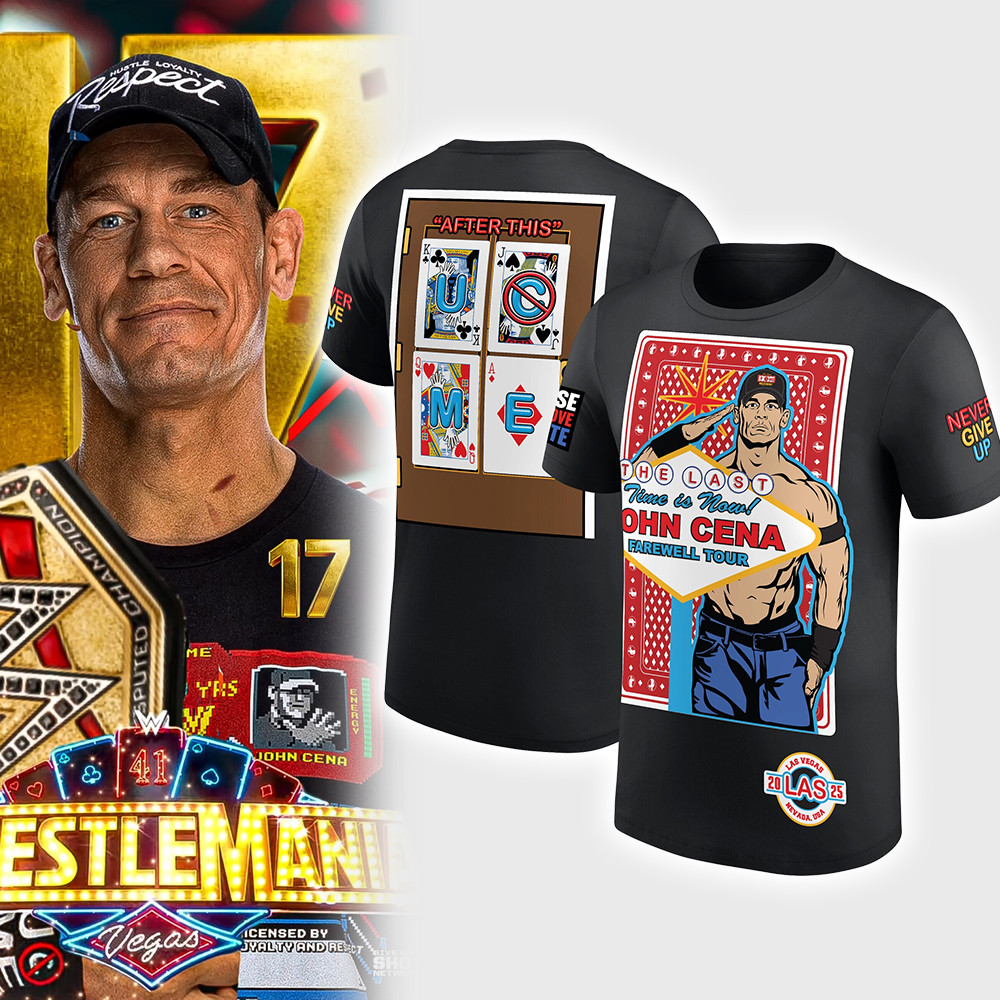 Black John Cena Farewell Tour 2025 Las Vegas T-Shirt John Cena Wrestlemania Shirt