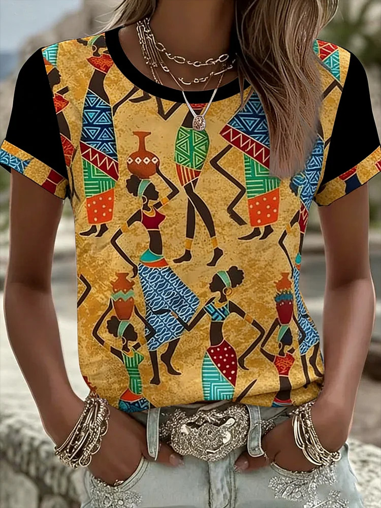 Black Juneteenth T-Shirt African Figure Silhouette Clothing Gift For Mom