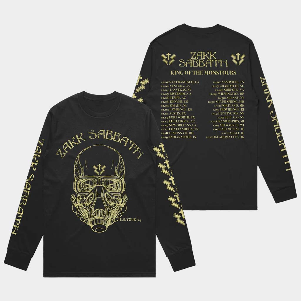 Black Label Society Merch 2025 Fighter Pilot Long Sleeve T-Shirt Zakk Sabbath US Tour Shirt