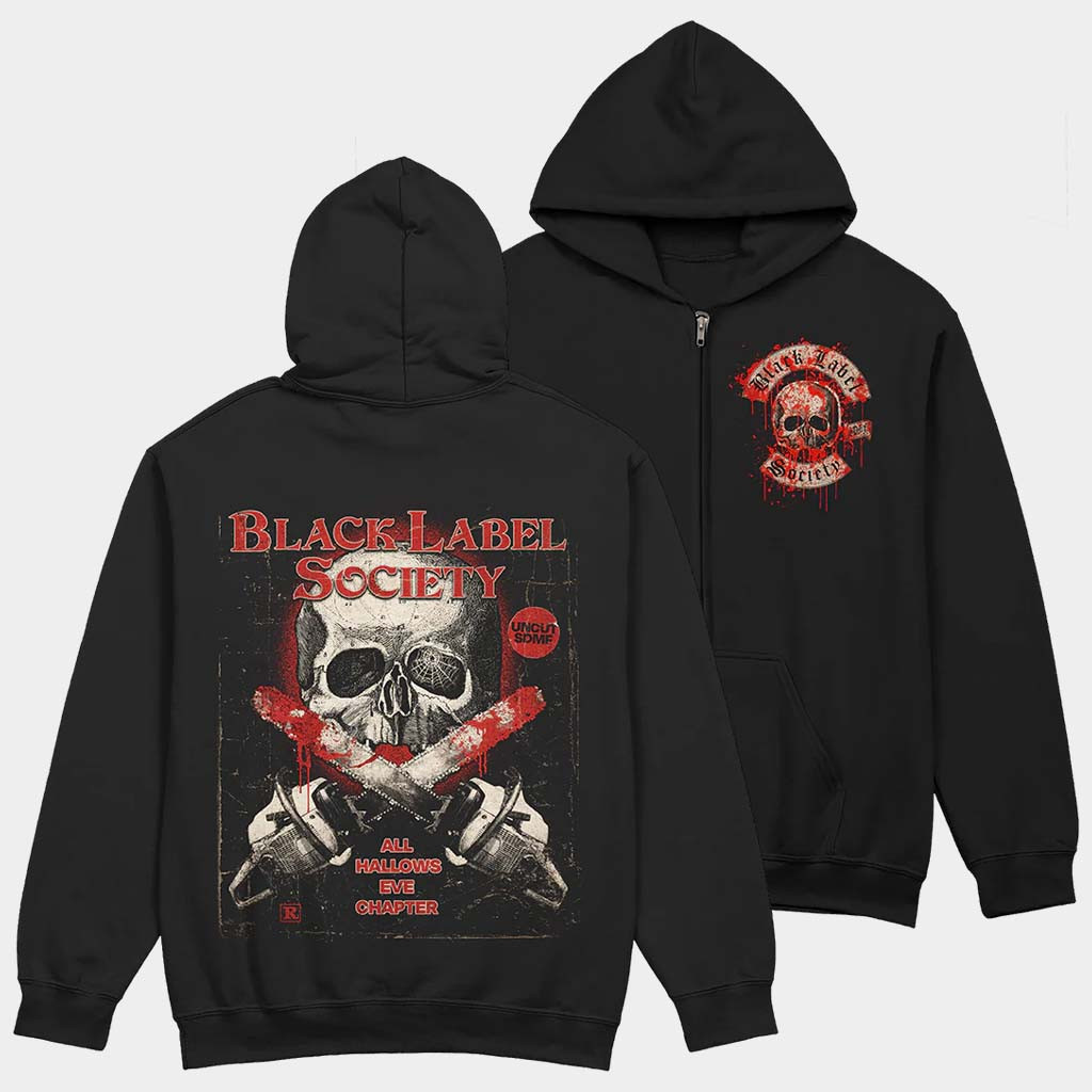 Black Label Society Merch All Hallows Eve Zip Hoodie Bloody BLS Hoodie Gifts For Boyfriend