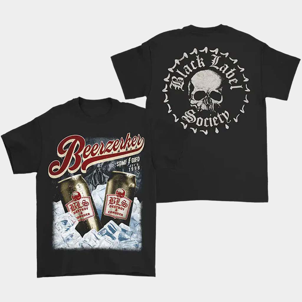 Black Label Society Merch Beerzerker Can T-Shirt BLS Shirt Gifts For Dad