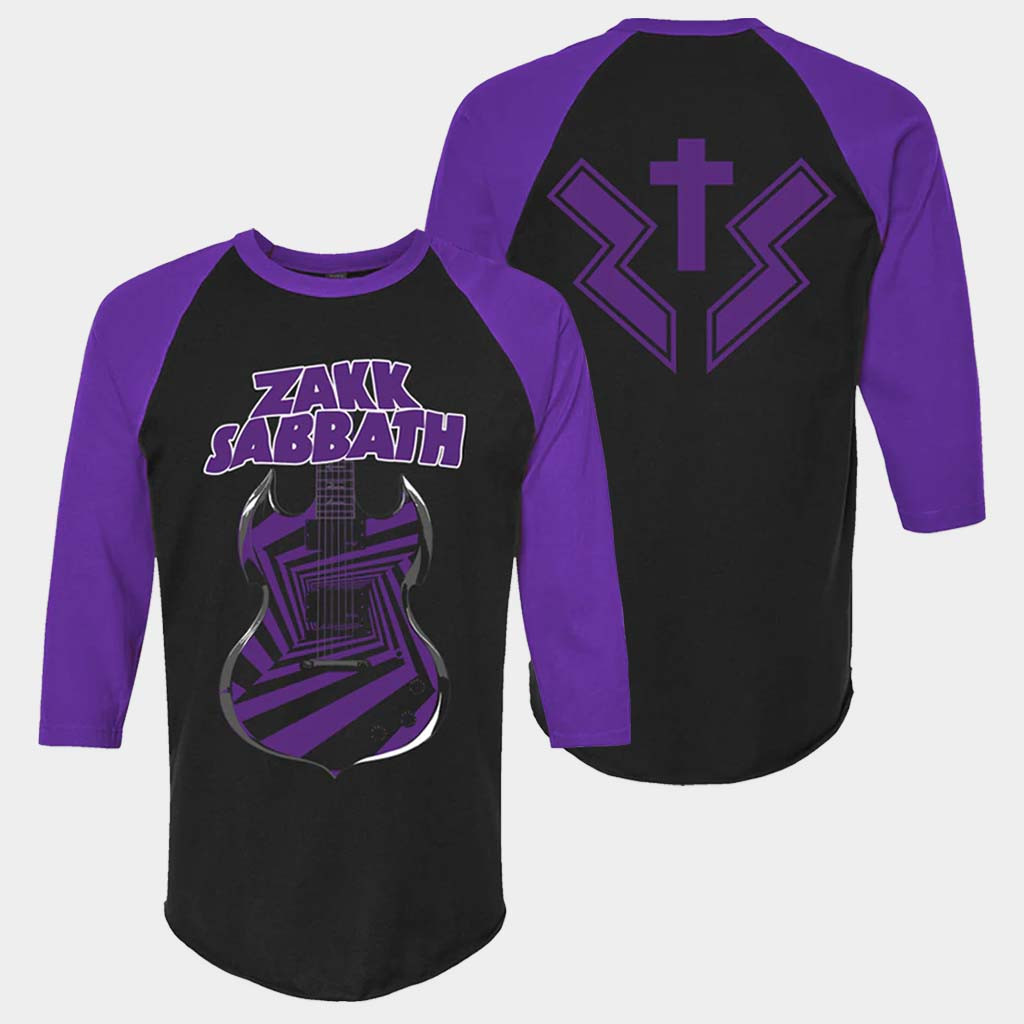 Black Label Society Merch BLS Guitar Raglan T-Shirt Gift Ideas For Him