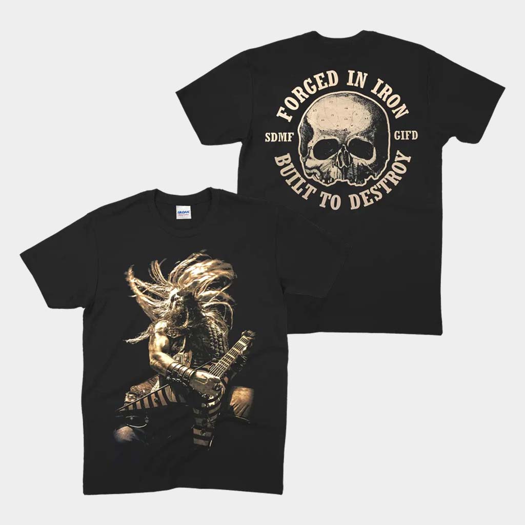 Black Label Society Merch Forged In Iron Built To Destroy T-Shirt Gift Ideas For Dad