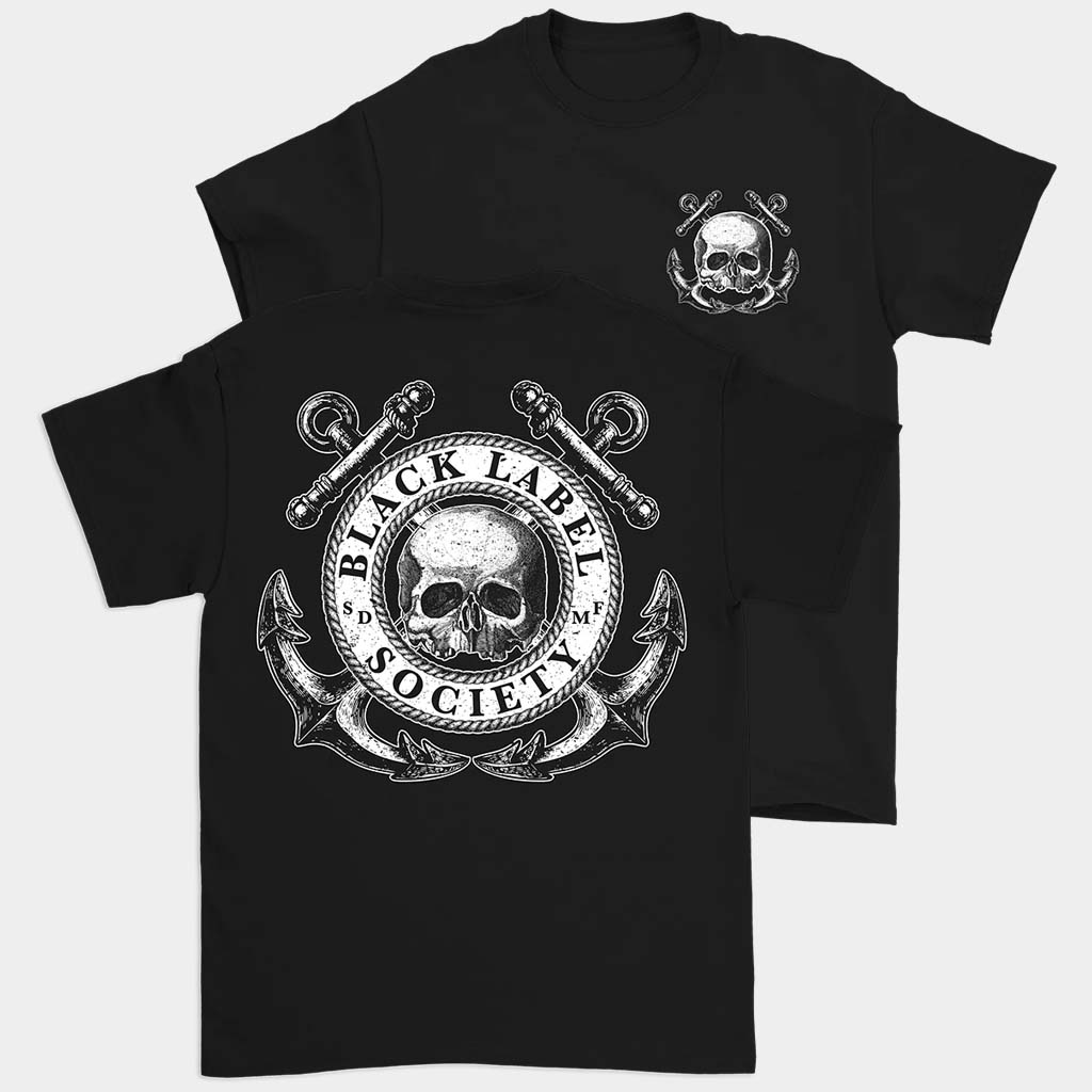 Black Label Society Merch Nautical Skully T-Shirt BLS Shirt Birthday Gift For Son