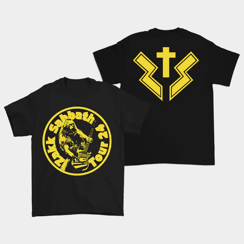 Black Label Society Merch Zakk Sabbath Tour 2024 Yellow Circle T-Shirt Gifts For Fans