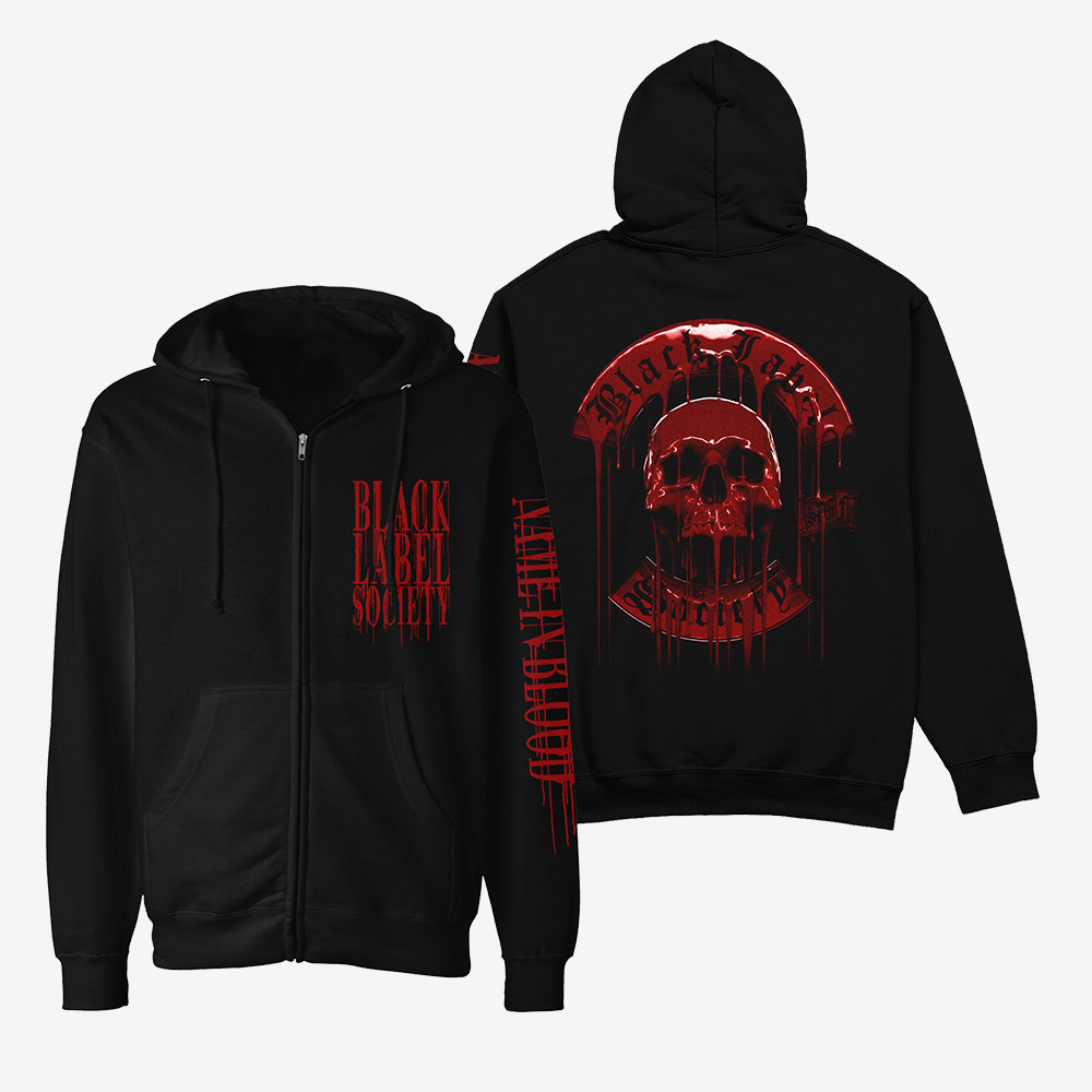 Black Label Society Name In Blood Zip Hoodie Black Label Society Apparel Fans Gifts