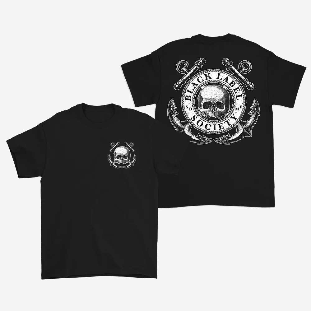Black Label Society Nautical Skully T-Shirt Black Label Society Clothes Gift For Him