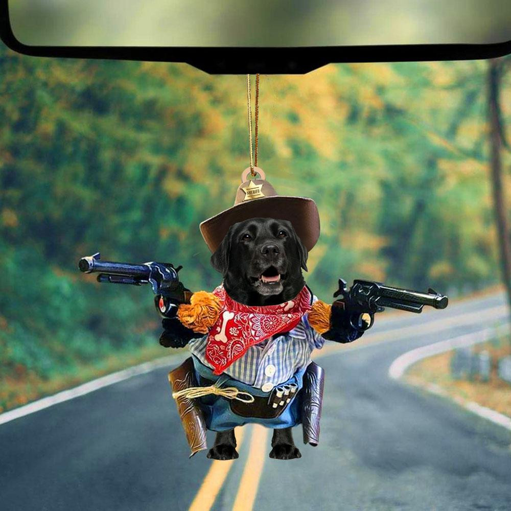 Black Labrador Cowboy Hanging Ornament Dog Ornament Dog Lover Gift