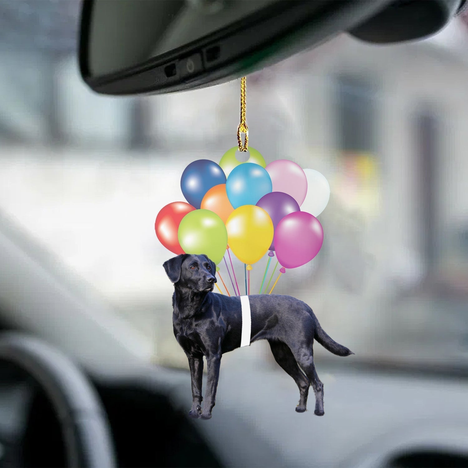 Black Labrador Fly With Bubbles Hanging Ornament Dog Ornament Lasfour