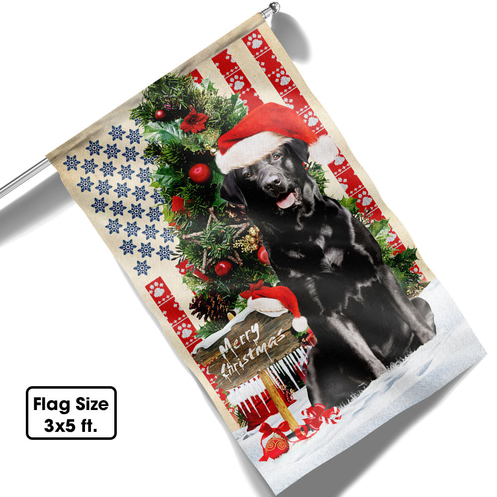 Black Labrador Retriever Dog Christmas American Flag