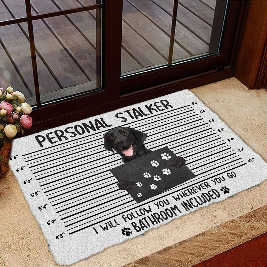 Black Labrador Retriever Personal Stalker Doormat Dog Door Mat Gifts For Pet Lovers