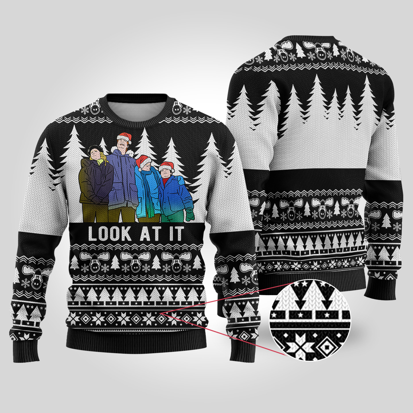 Black Look At It Clark National Lampoon Christmas Sweater Cozy Christmas Sweater for Holiday Season
