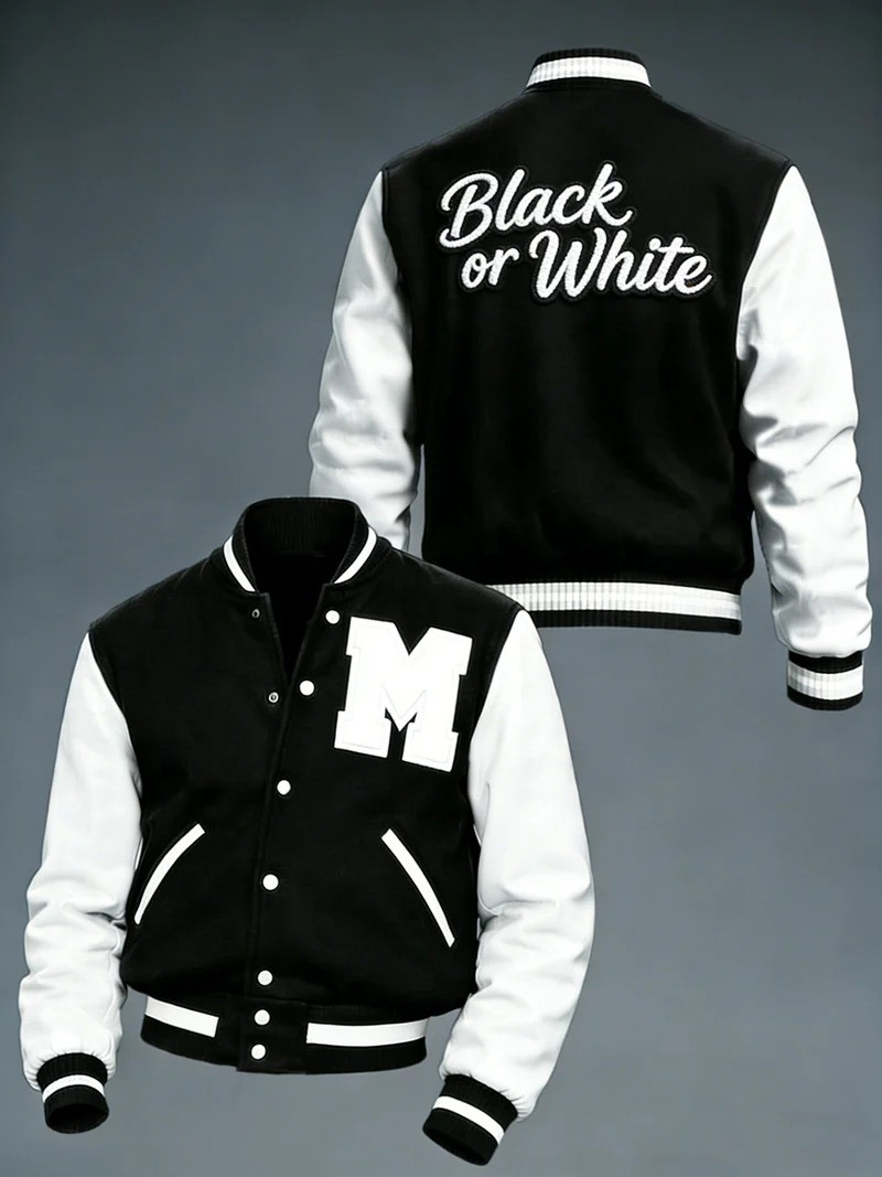 Black Or White Varsity Letterman Jacket Body Genuine Clothing Classic Baseball Bomber Gift