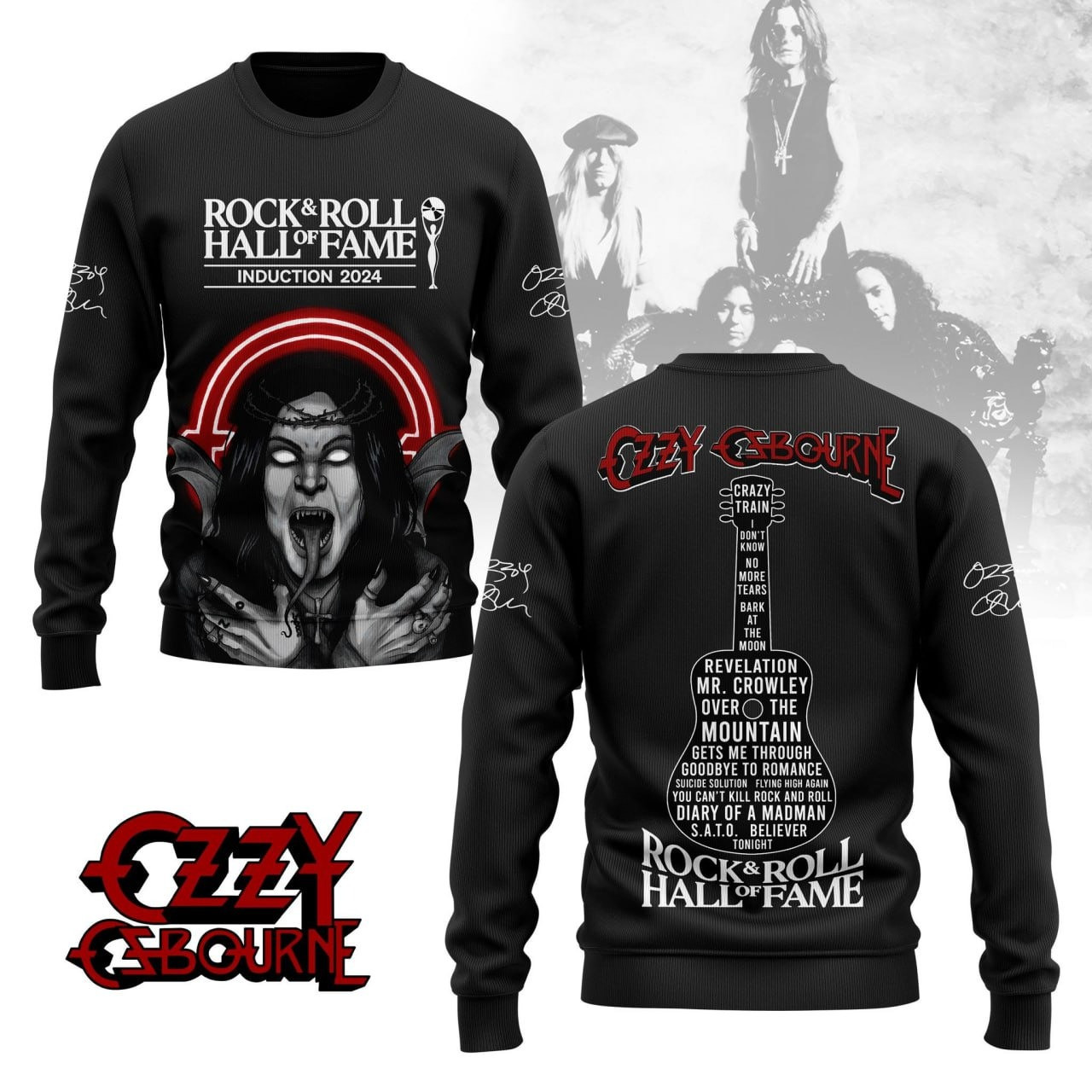 Black OZZY 57th Anniversary 1968 2025 Sweater Gift For Fan Club Lovers