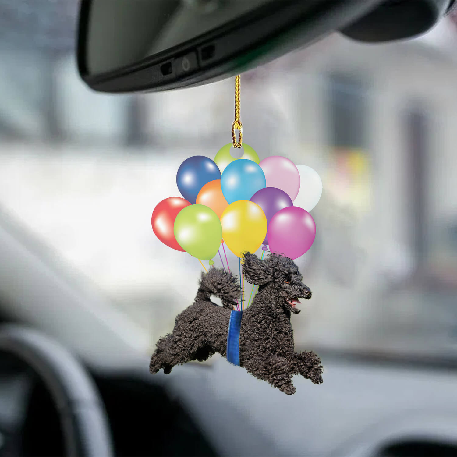 Black Poodle Fly With Bubbles Dog Hanging Ornament Dog Ornament Lasfour