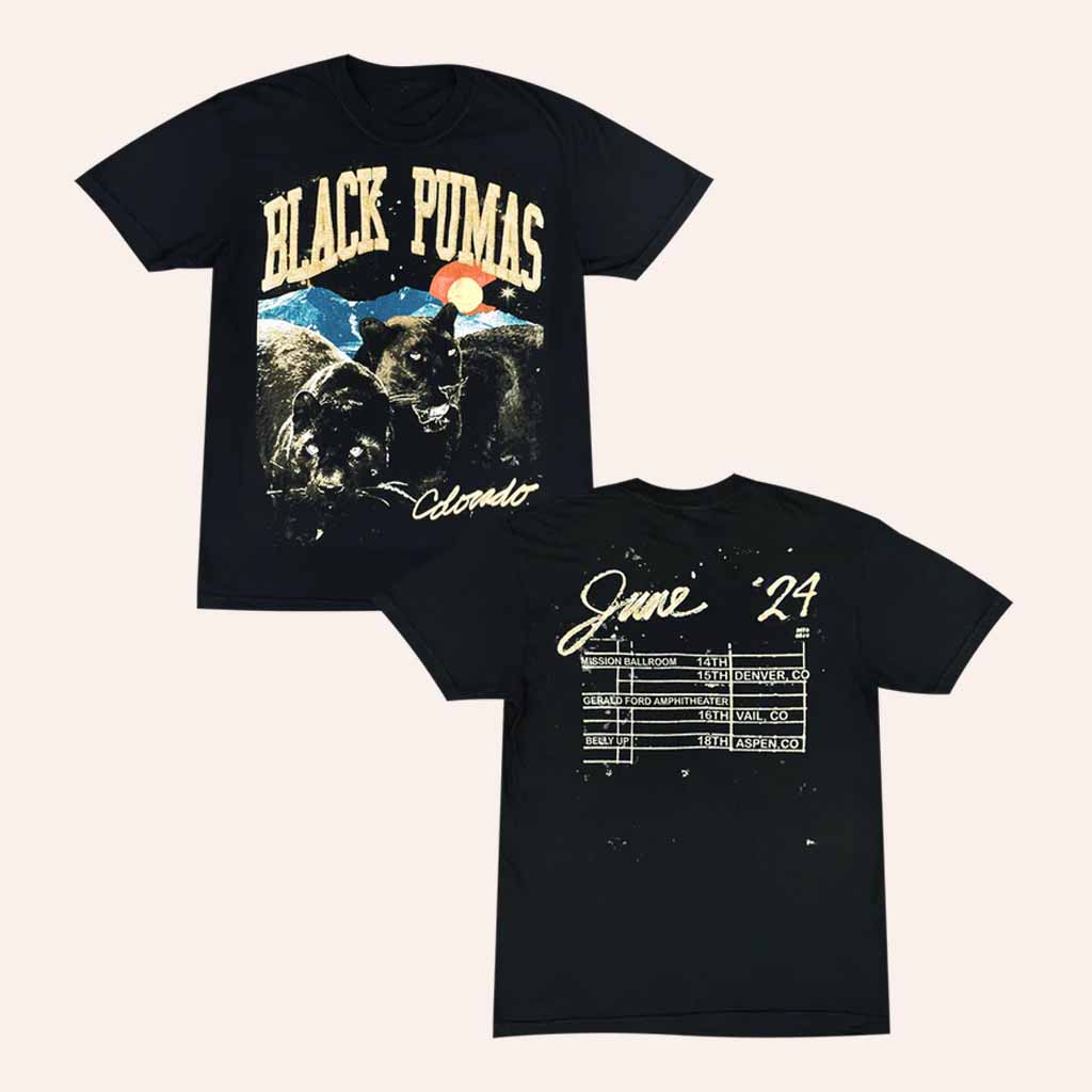 Black Pumas Merch Colorado T-Shirt Christmas Gifts For Men Black Pumas Merch Colorado T-Shirt Christmas Gifts For Men