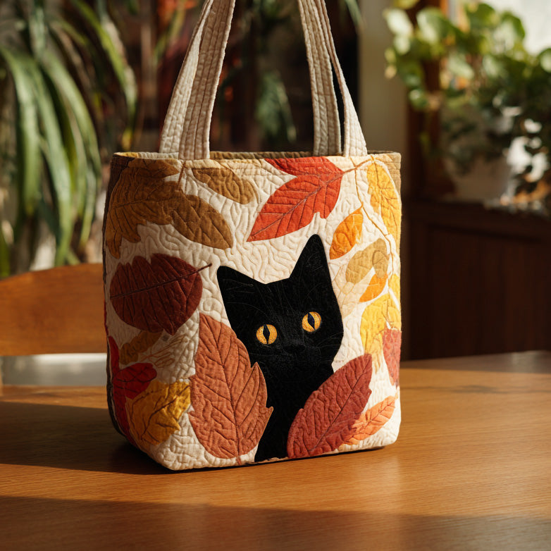 Black Purrfection Quilted Tote Bag Best Presents For Cat Lovers