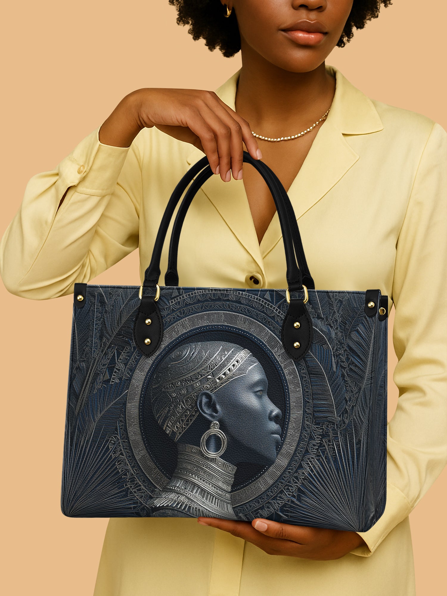 Black Queen Indigo Majesty Leather Bag African American Bag Black Woman Gifts For Mom