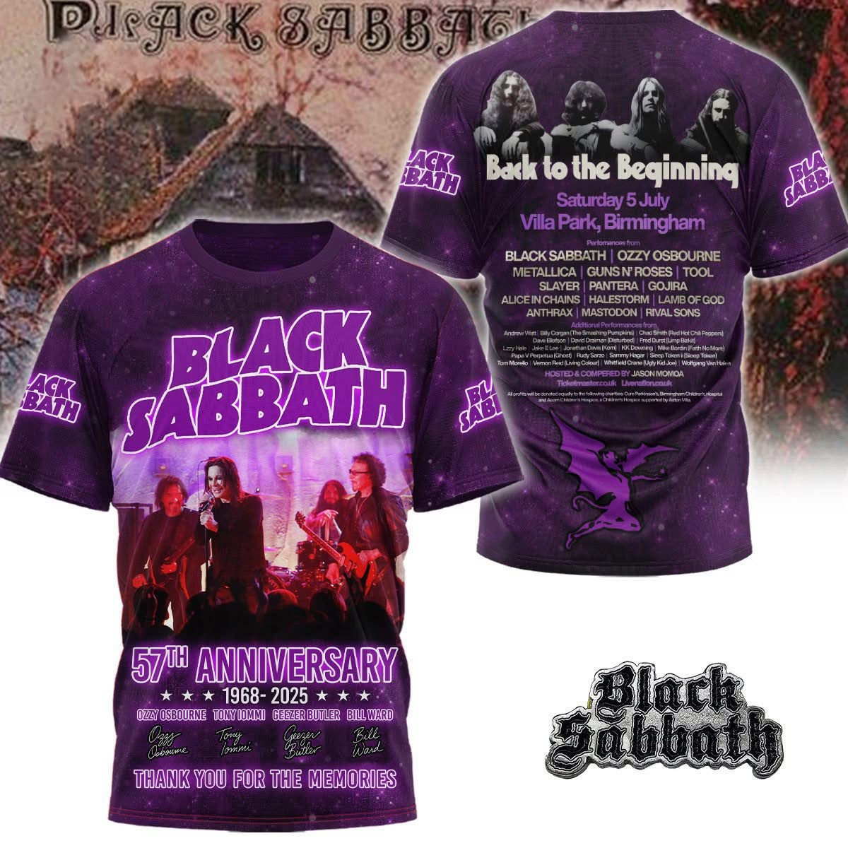 Black Sabbath 57Th Anniversary 1968-2025 T-Shirt Gifts For Rock Band Fans