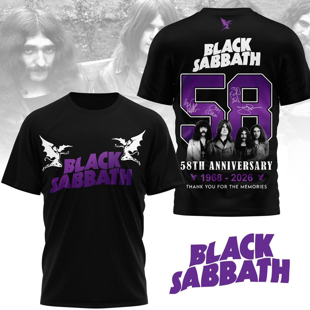 Black Sabbath 58th Anniversary 1968 2026 Thank You For The Memories T-Shirt Black Sabbath Merch