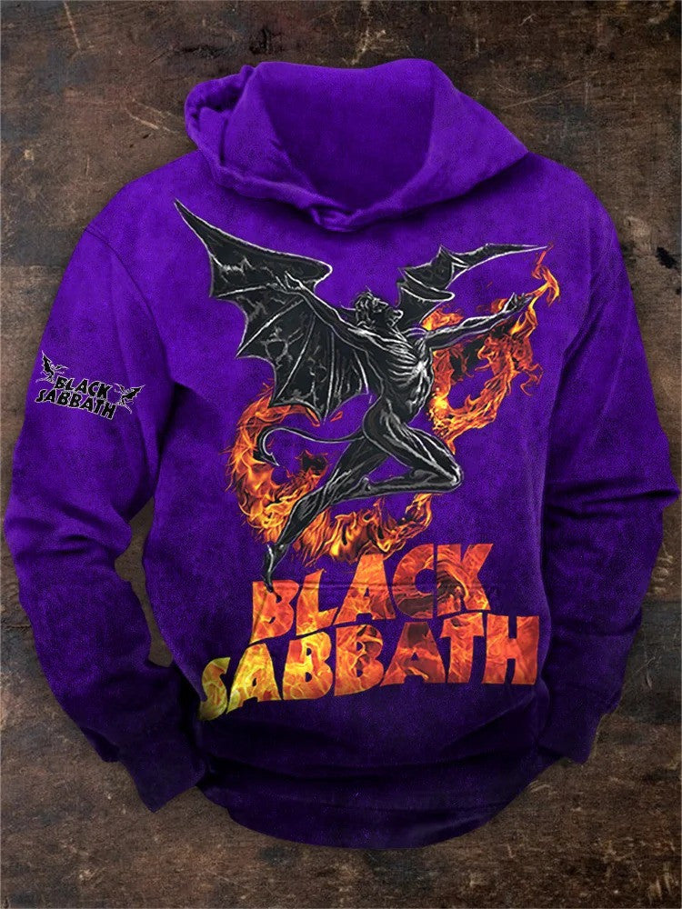 Black Sabbath Merch Hoodie Fire Gradiant Demon Black Sabbath Hoodie Rock Band Gifts For Fan