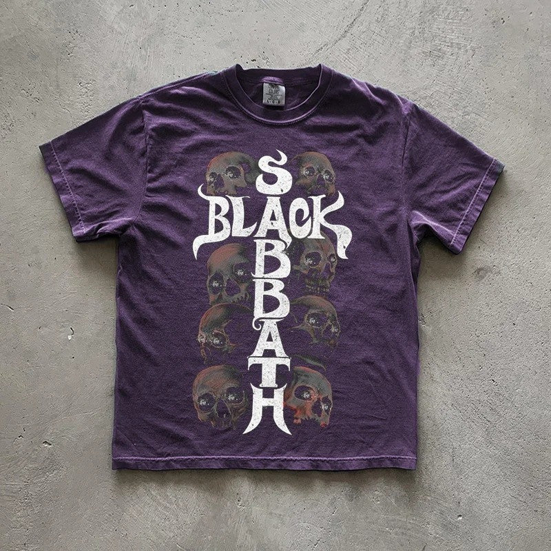 Black Sabbath Merch Shirt Skull Black Sabbath T-Shirt Rock Band Themed Gifts For Fan