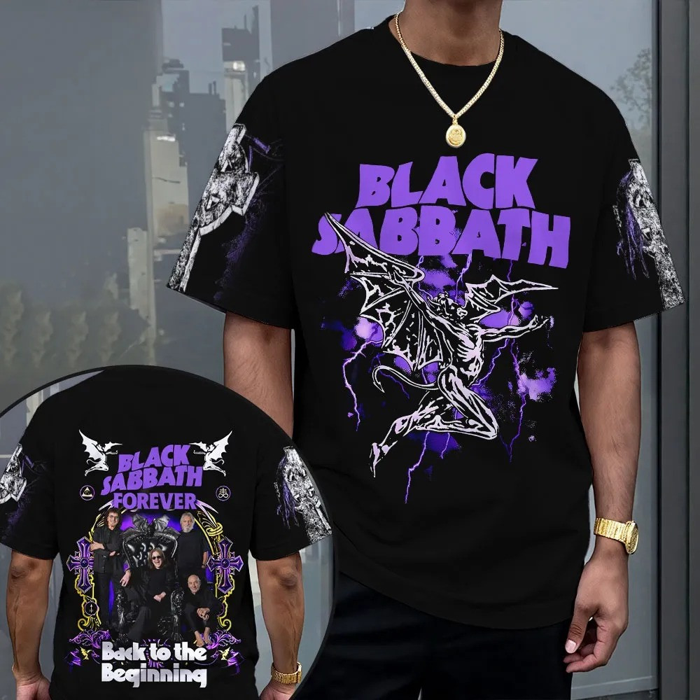 Black Sabbath Merch T-Shirt Back To The Beginning In Memory Of Ozzy Osbourne Fan Gifts