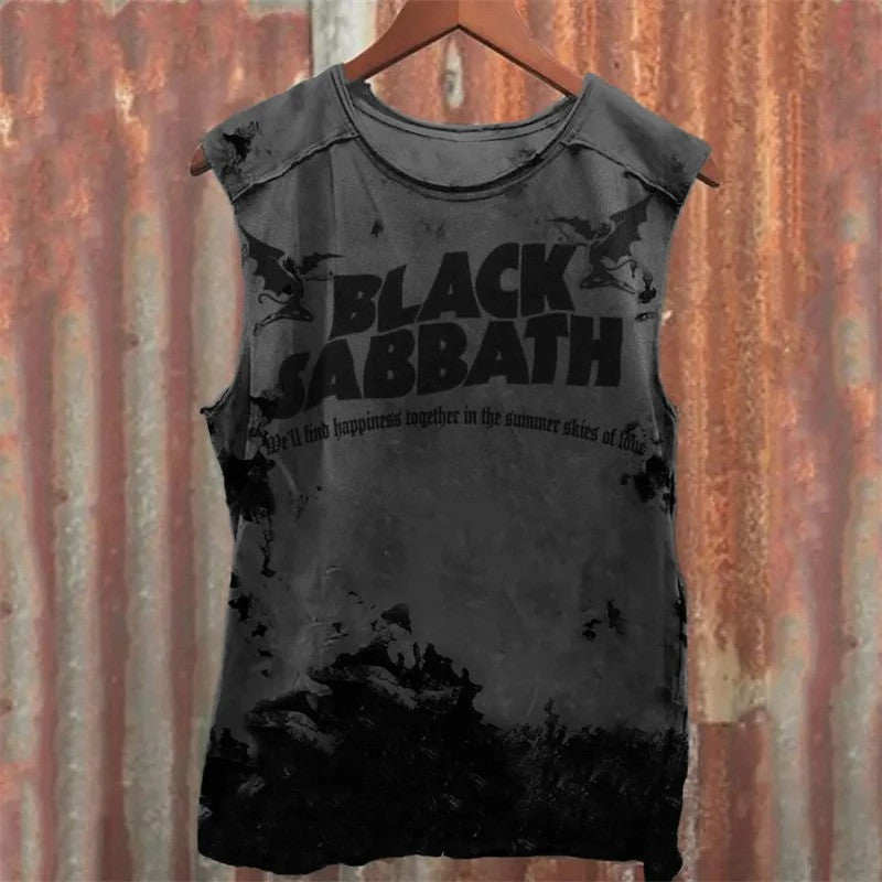 Black Sabbath Merch Tank Top Gradiant Demon Black Sabbath Tank Top For Rock Band Fan Gifts Black Sabbath Merch Tank Top Gradiant Demon Black Sabbath Tank Top For Rock Band Fan Gifts