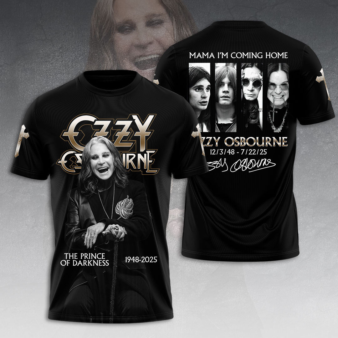 Black Sabbath X Ozzy Osbourne T-Shirt The Prince Of Darkness Shirt Mama I'm Coming Home Black Sabbath X Ozzy Osbourne T-Shirt The Prince Of Darkness Shirt Mama I'm Coming Home