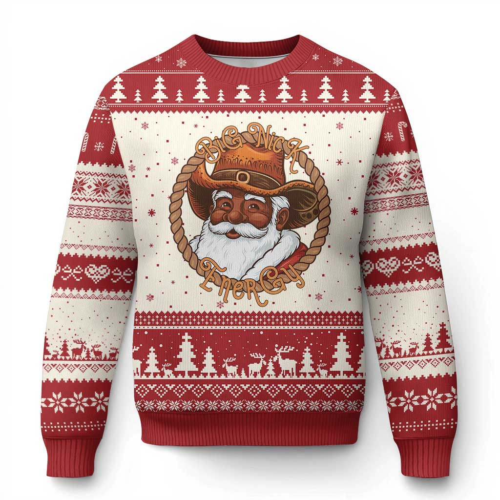Black Santa Big Nick Energy Ugly Christmas Sweater African American Santa Jumper Gifts