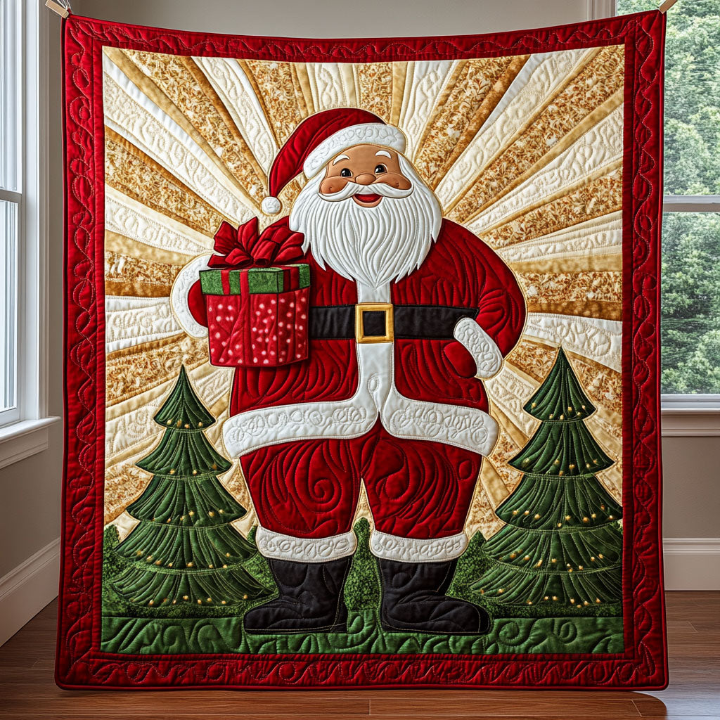 Black Santa Glow Quilt Blanket Christmas Blanket Good Secret Santa Gifts