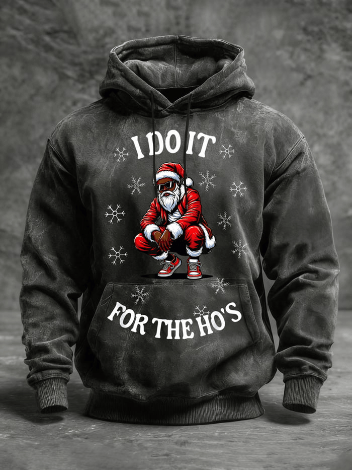 Black Santa Hoodie I Do It for the Ho's Hoodie Christmas Gift for African American
