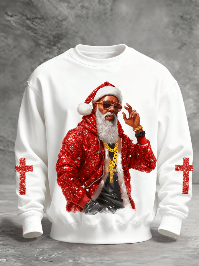 Black Santa Sweatshirt African American Santa Crewneck Christmas Best Gift For My Brother