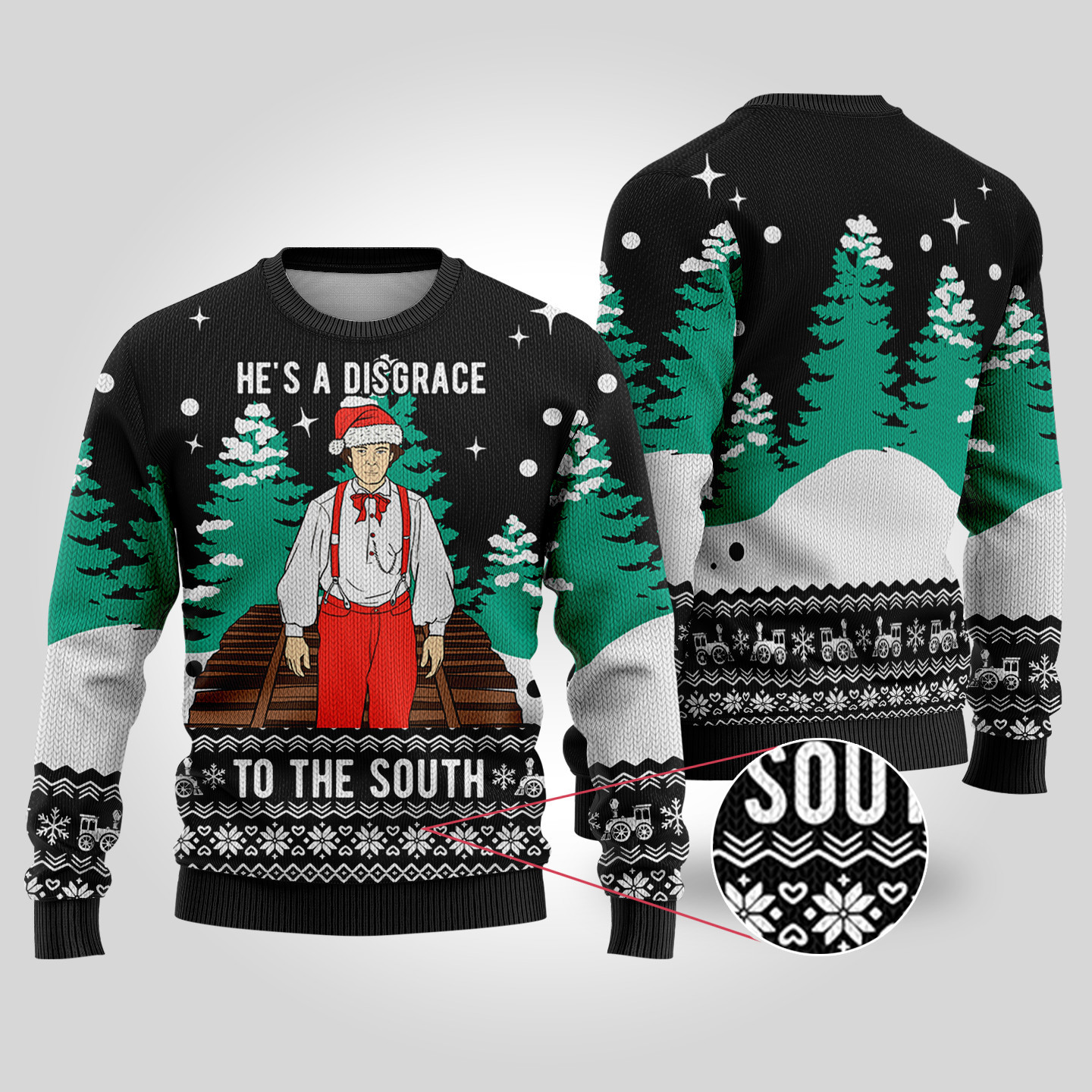 Black Santa The General Ugly Christmas Sweater Unique Holiday Sweater Gift Idea for Loved Ones
