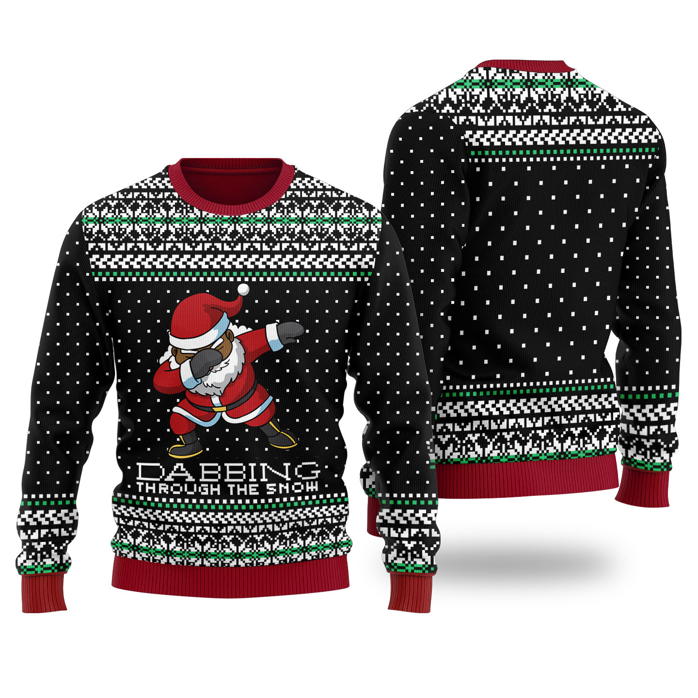 Black Santa Ugly Christmas Sweater Black Best Gift Idea for Christmas Enthusiasts