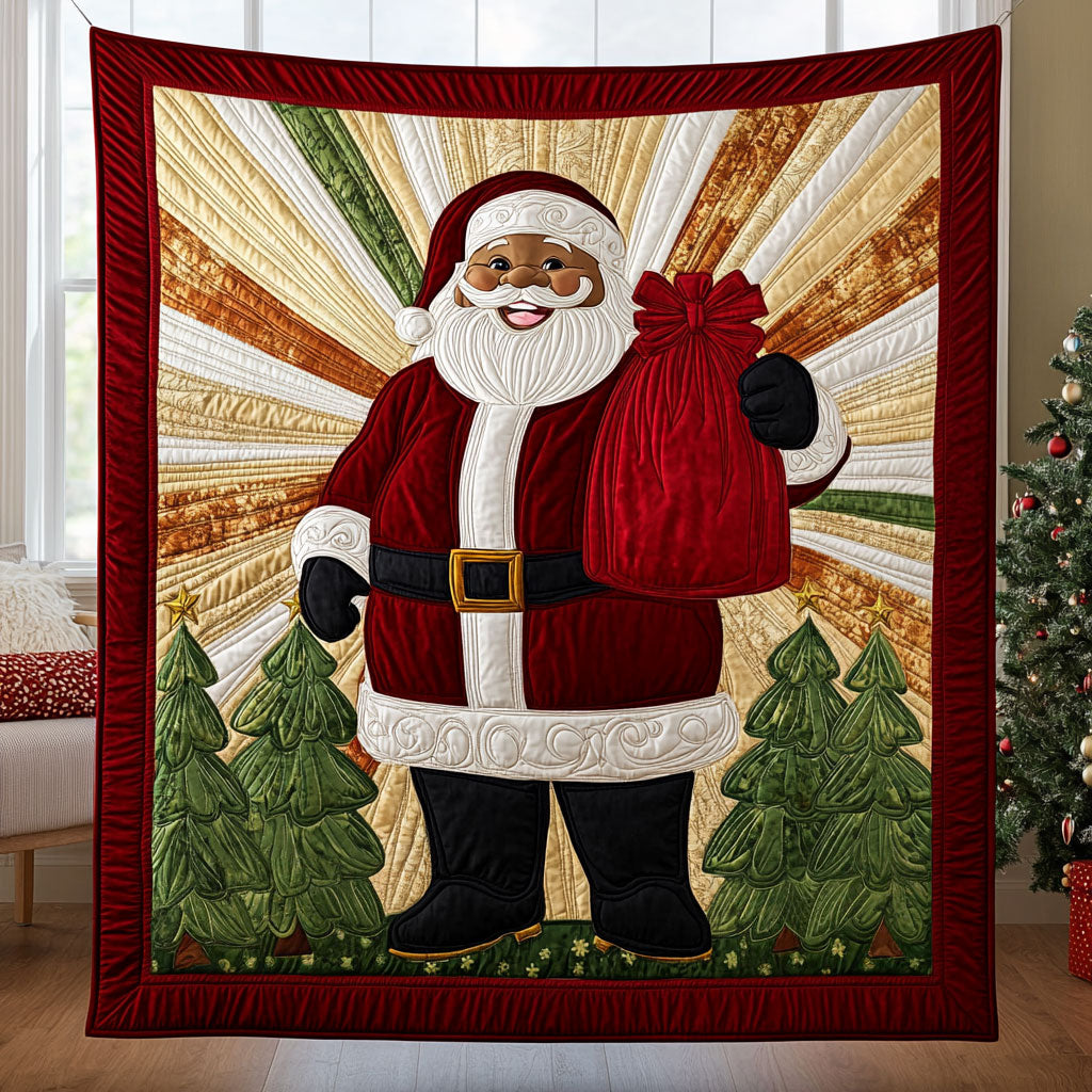 Black Santa's Blockbuster Quilt Blanket Christmas Blanket Good Secret Santa Gifts