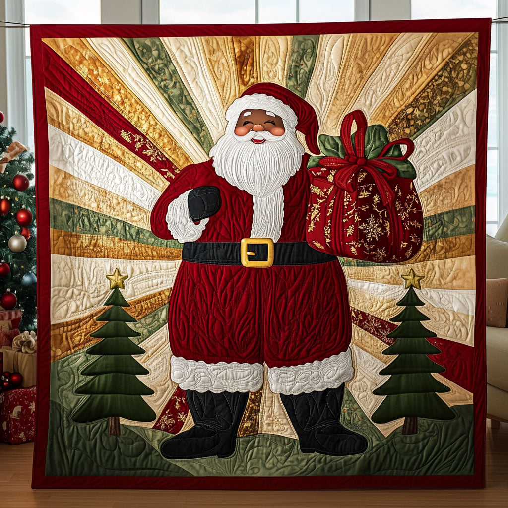 Black Santa's Embrace Quilt Blanket Christmas Blanket Good Secret Santa Gifts