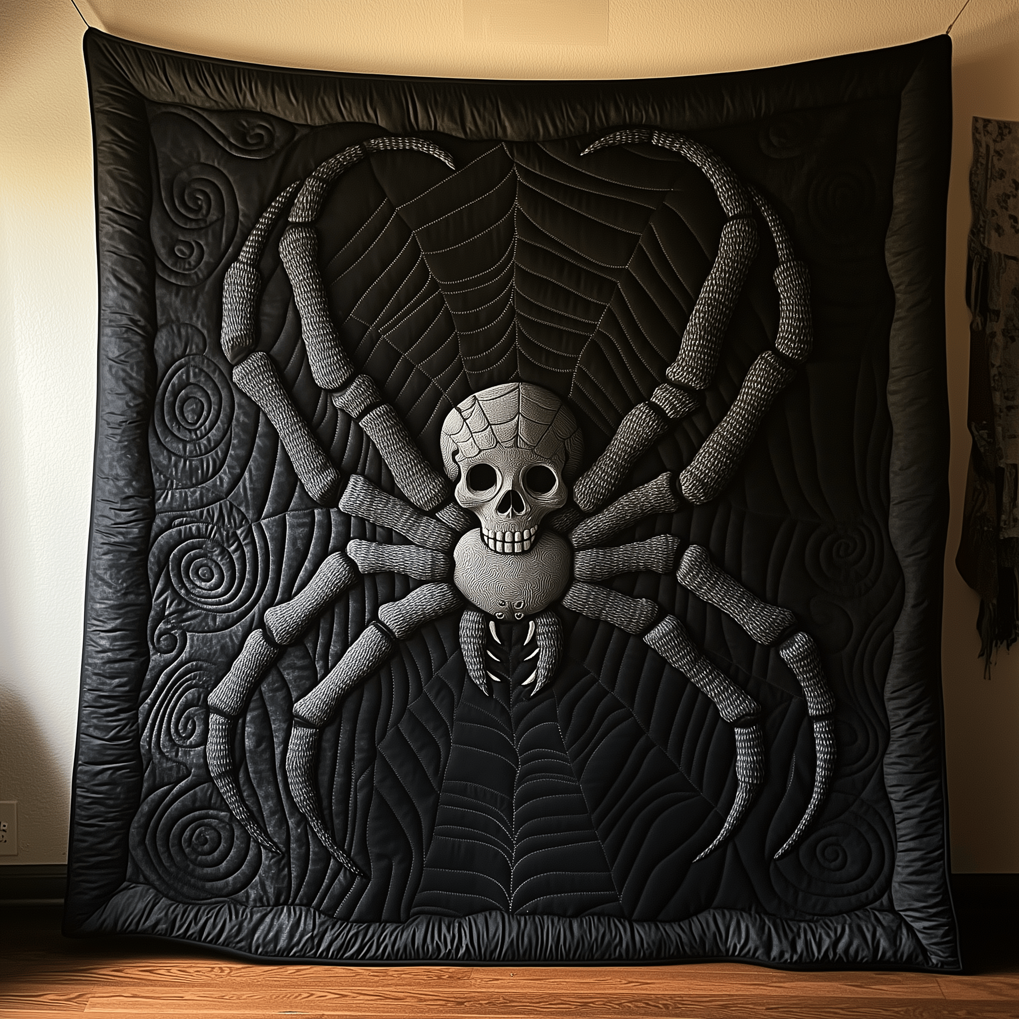Black Spider Quilted Blanket Christmas Throw Blanket Christmas Gifts For Parents