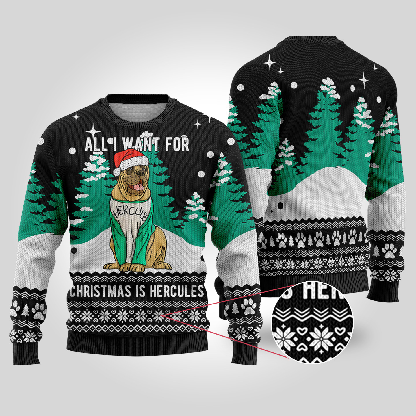 Black The Beast Hercules Sandlot Dog Ugly Christmas Sweater Meaningful Holiday Gift Merch to Show You Care