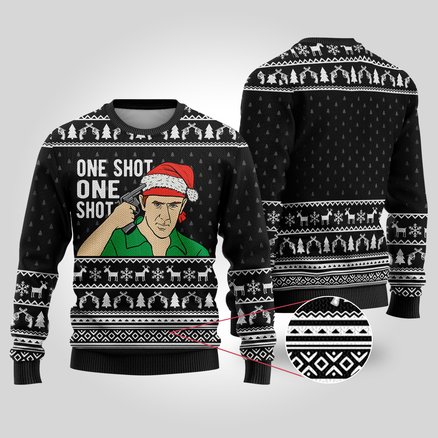 Black The Deer Hunter Funny Ugly Christmas Sweater Popular Holiday Gift Merch for Everyone